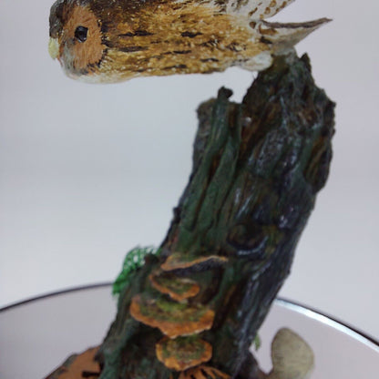 Merlin Collection Owl Figurine on Tree Stump - Woodland Decor Collectible