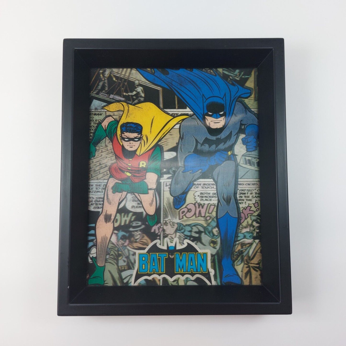 Batman & Robin 3D Lenticular Marvel Heros Retro Picture frame, See The Pictures