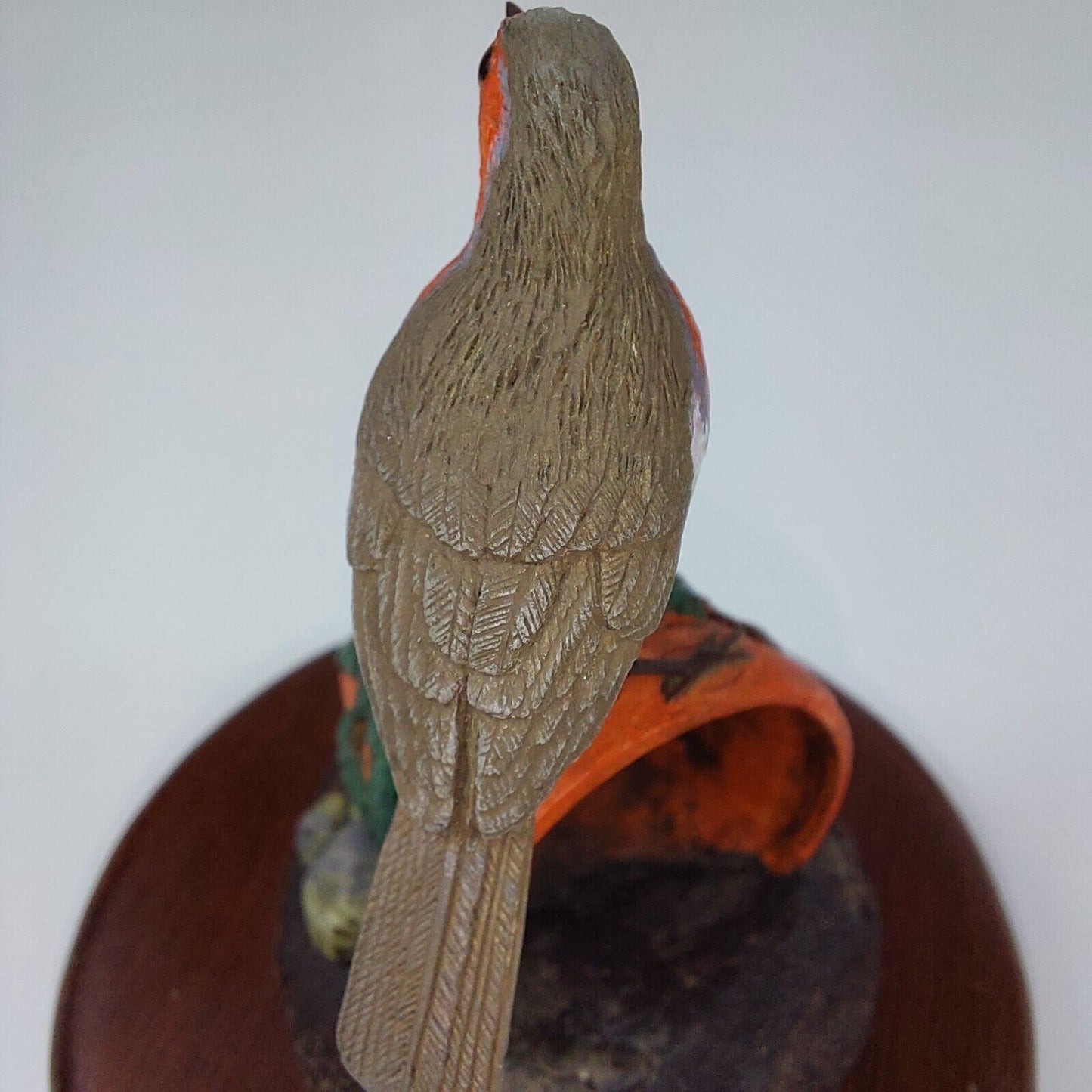 The Merlin Collection Hand Painted Robin Figurine on Wooden Base - Decor Art