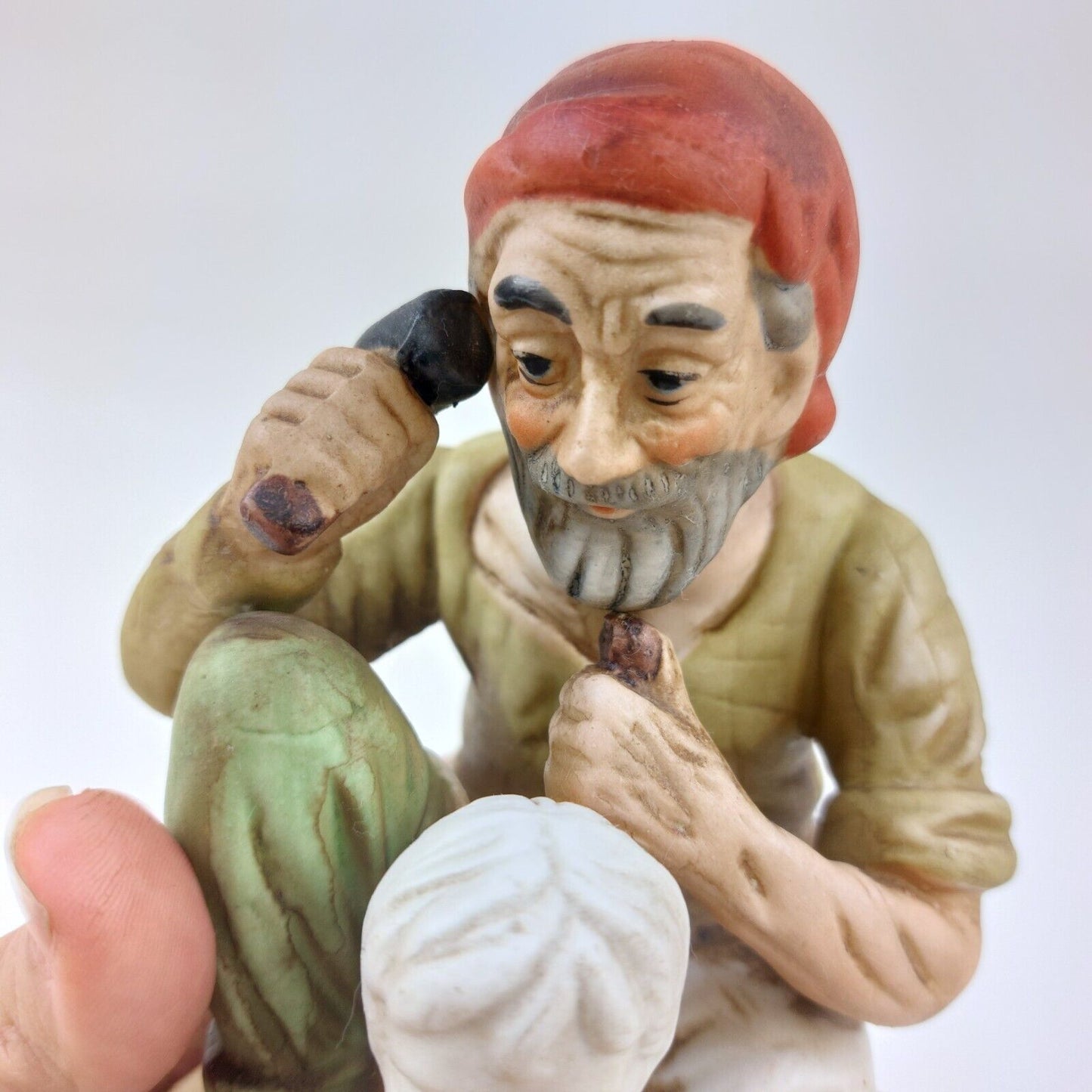 Vintage Porcelain Sculptor Figurine - 1960s Artist Bust Statue Maker, 6" Collect