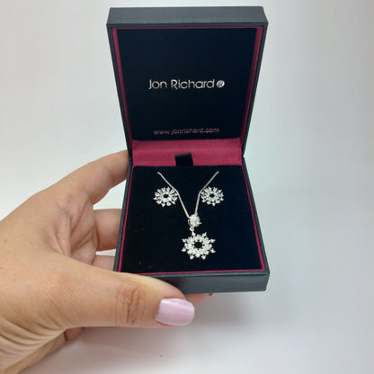 Alan Hannah Devoted Jon Richard Snowflake Necklace And Earings Set, See The Box