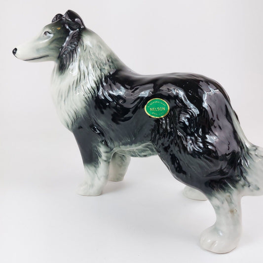 Vintage Nelson Staffordshire Ceramic Collie Figurine - 1960s Collie