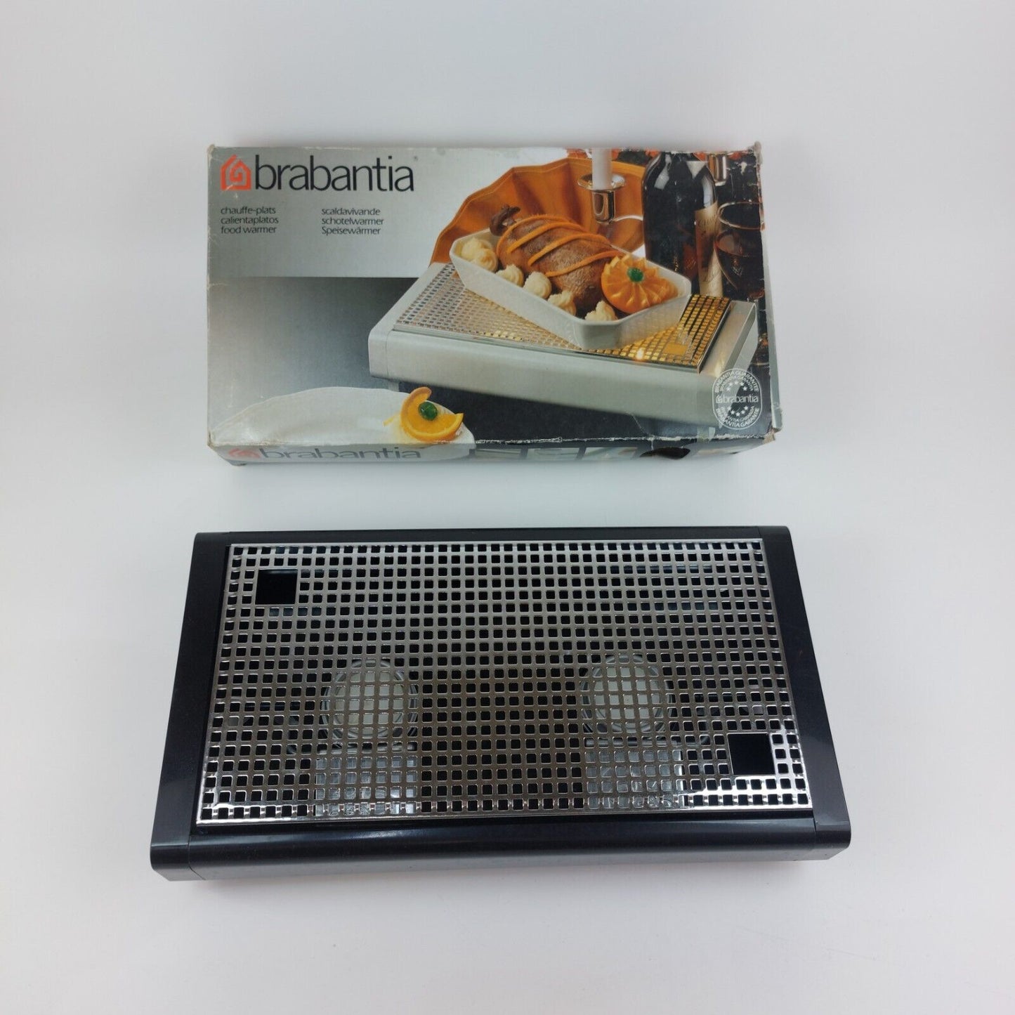 Vintage Brabantia Food Warmer, Two Burners, Black, Made in Holland, 1990's