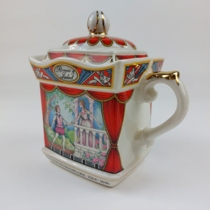 SADLER English Teapot Romeo and Juliet Gold Trim Staffordshire Collectible