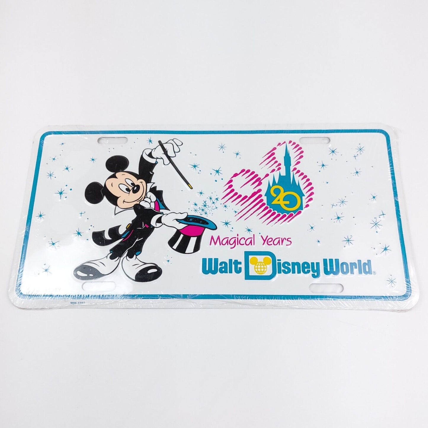 1991 Walt Disney World 20 Magical Years Sealed Commemorative Metal License Plate