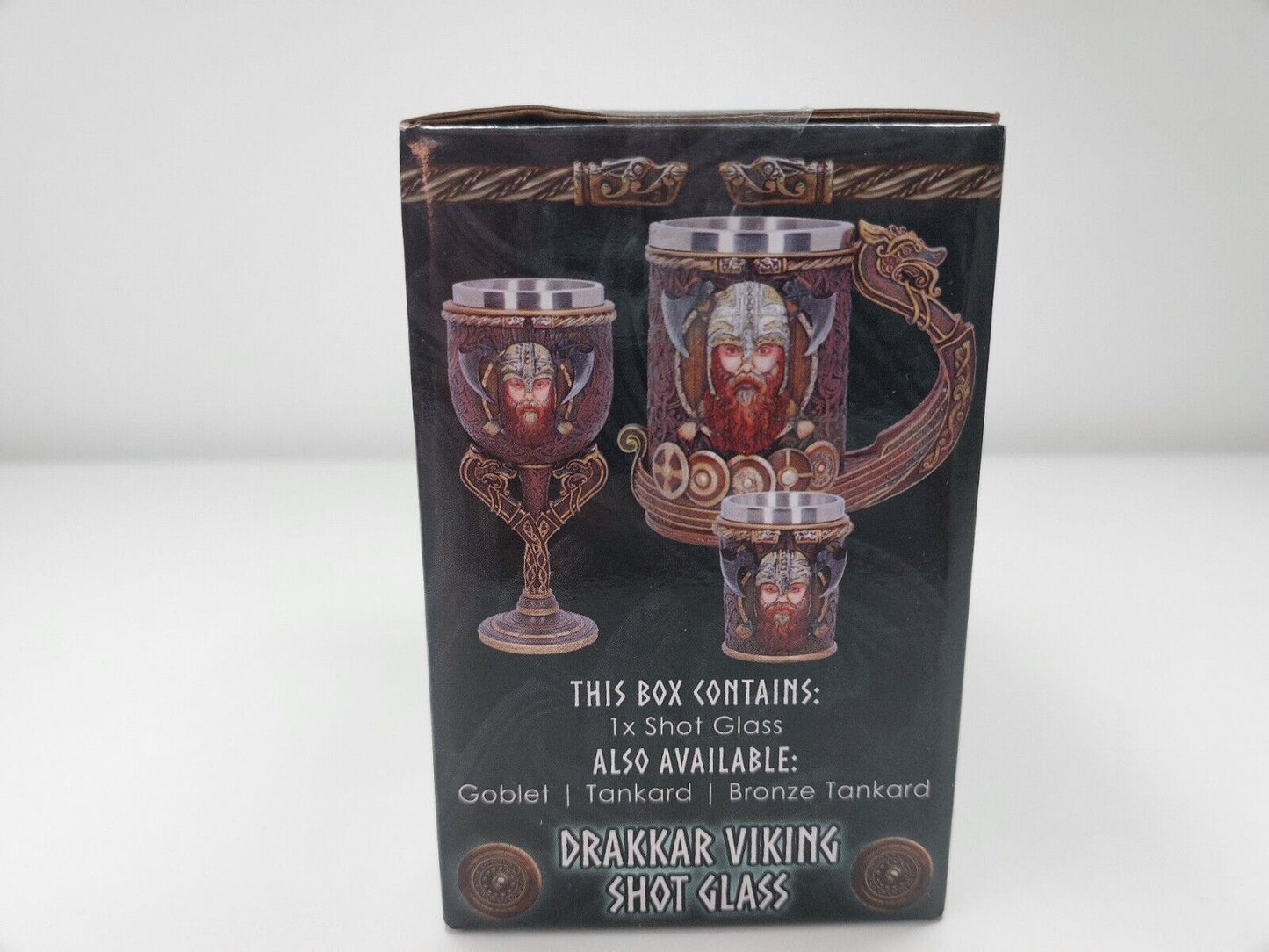 Nemesis Now Drakkar Viking Shot Glass- Hand-Painted Resin with Stainless Steel