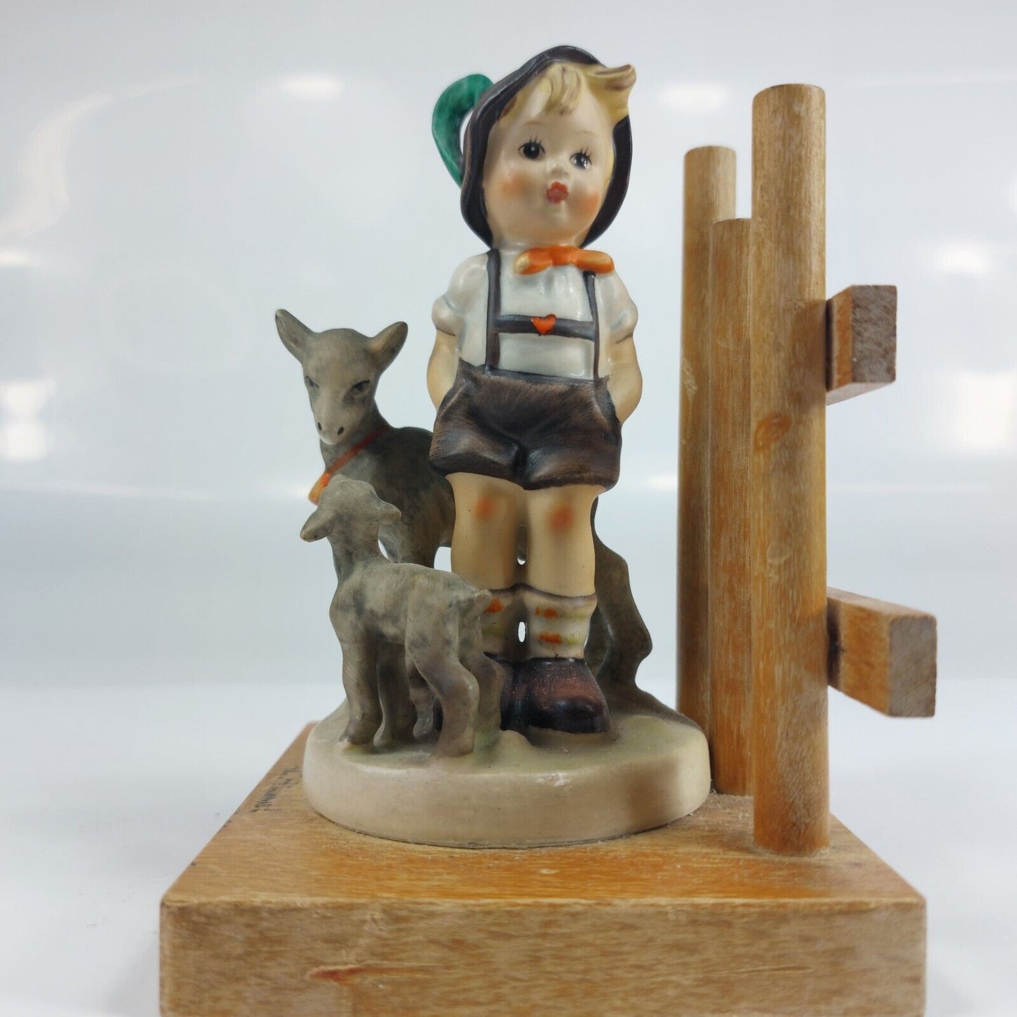 Goebel M.I. Hummel Bookends - Little Goat Herder & Feeding Time Figurines - HUM