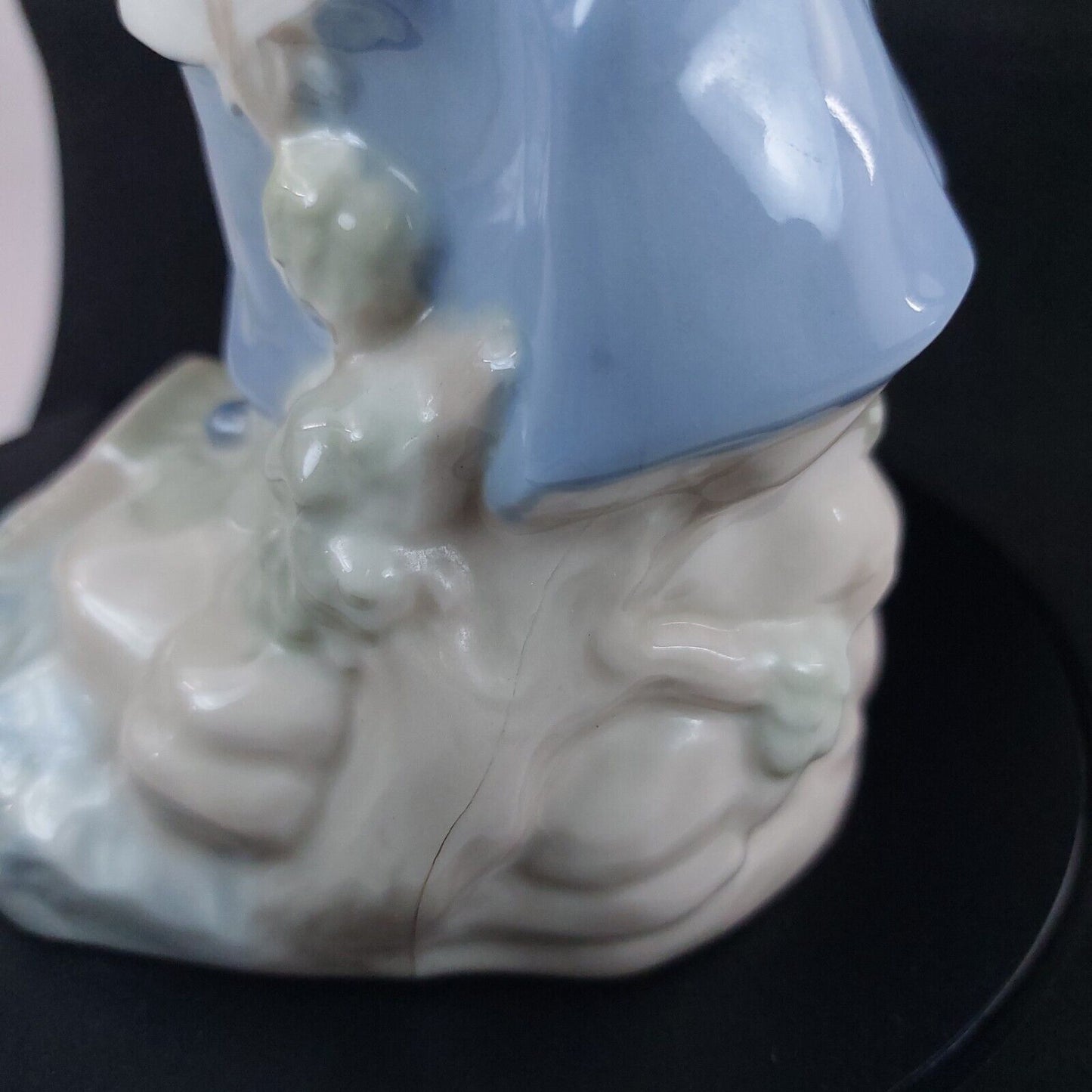 Rare Nadal Porcelain Lady with Basket & Bird Figurine, 28 cm - Very Good