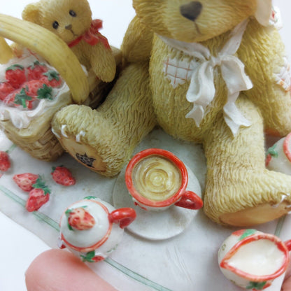 Cherished Teddies 'Cozy Tea For Two' Figurine 1995 - Original box & Certificate