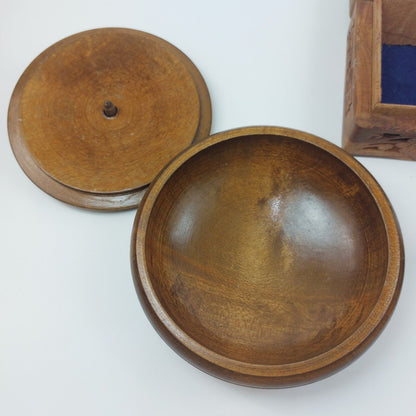 Vintage Hand-Carved Wooden Jewelry Boxes - Set of 3, Intricate Designs