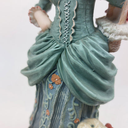 Juliana Collection Porcelain Victorian Lady Figurine with Dog Collectible 10.5"