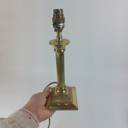 Vintage Brass Table Lamp - Heavy Weighted Quality. 34cm Height. See The Pictures