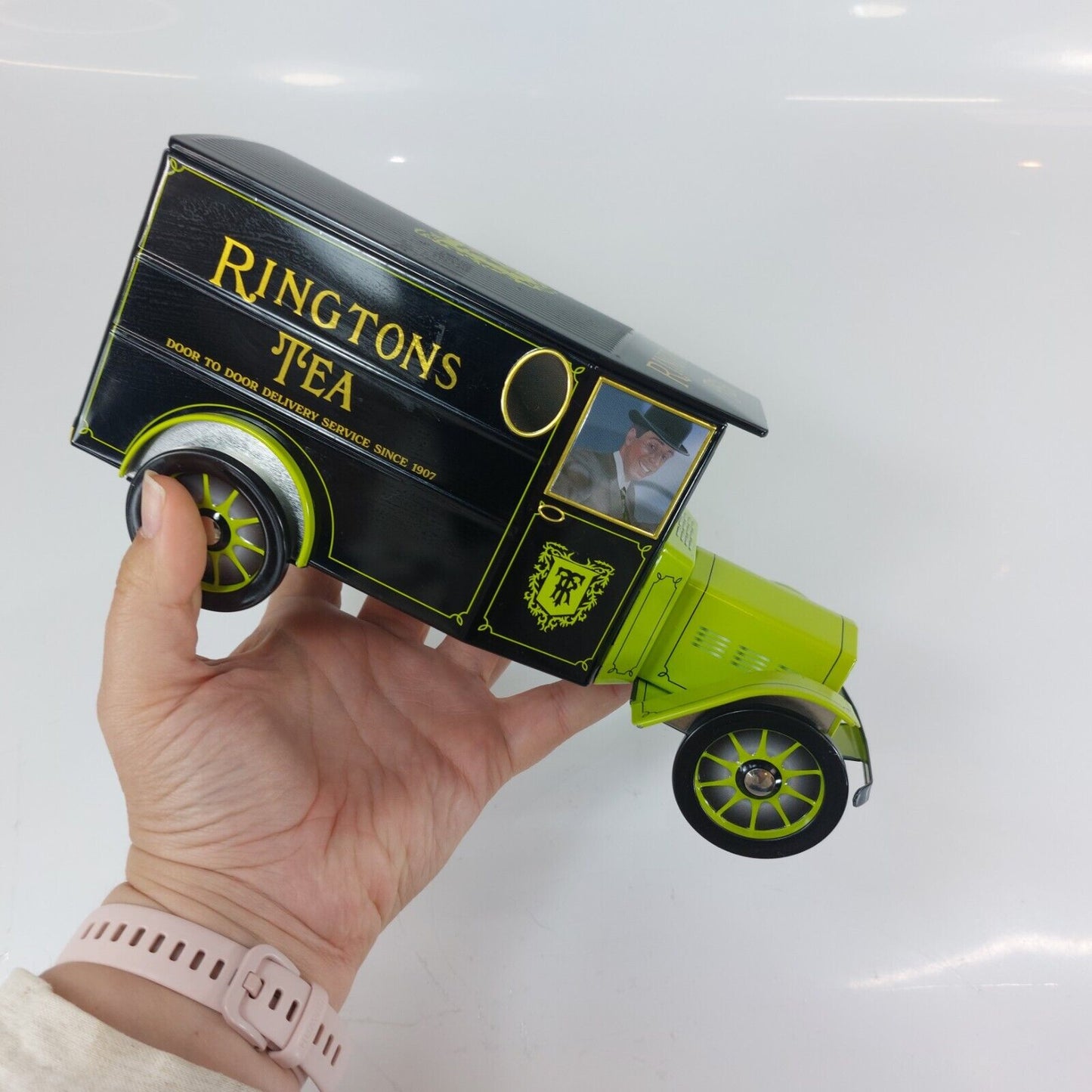 Ringtons Tea Green Tin, Classic Car Model Collectable Vintage Delivery Van