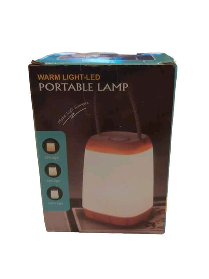 Portable LED Lamp - USB Rechargeable, Warm Light, 3 Modes, New