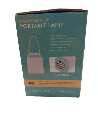 Portable LED Lamp - USB Rechargeable, Warm Light, 3 Modes, New