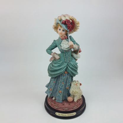 Juliana Collection Porcelain Victorian Lady Figurine with Dog Collectible 10.5"