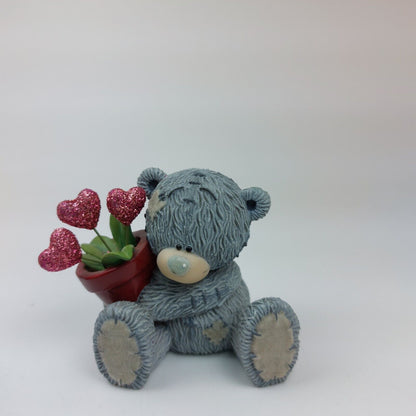 Hearts and Flowers Teddy Bear Figurine, "From Me to You"