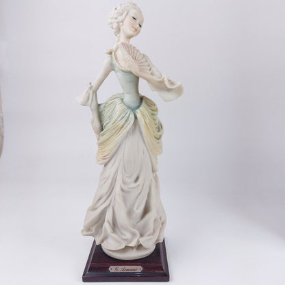 Giuseppe Armani Figurine Elegant Lady with Fan, Porcelain, 18 Inches,Collectible