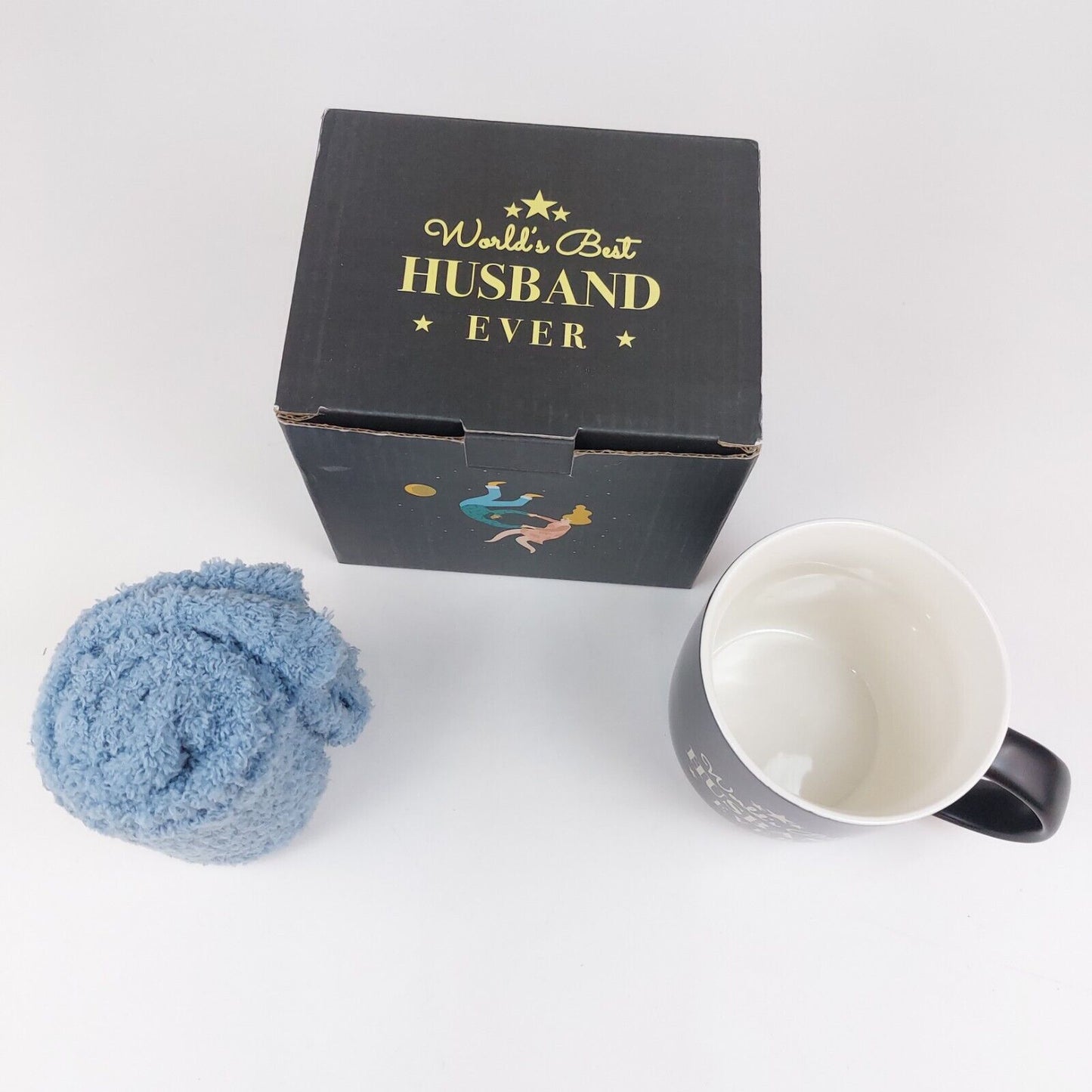 Triple Gifftted 'A Gift Set for Husband' - Ceramic Coffee Mug and Cozy Socks