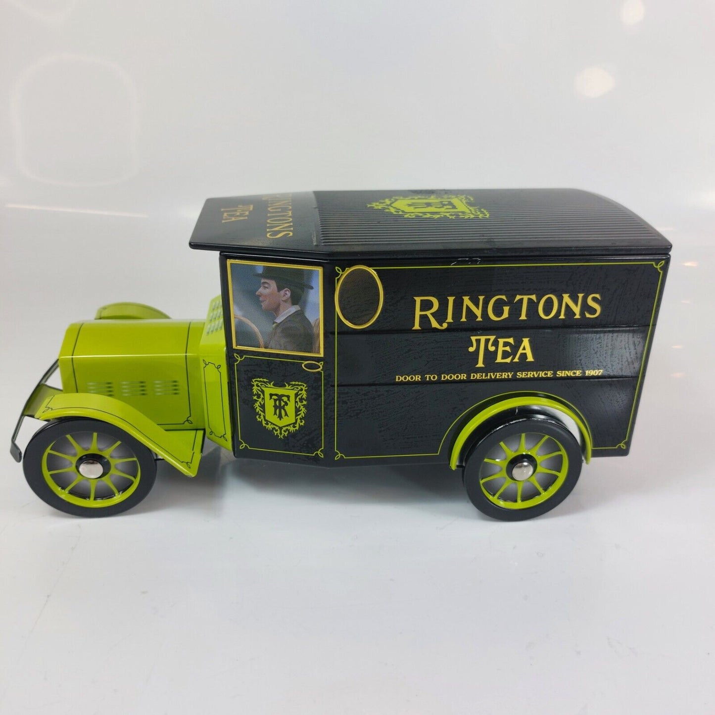 Ringtons Tea Green Tin, Classic Car Model Collectable Vintage Delivery Van