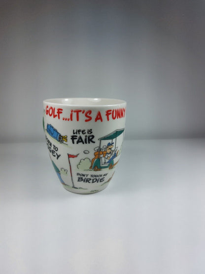 Laughing Mug Golf-Themed Ceramic Mug with Green Handle - Humorous Quotes