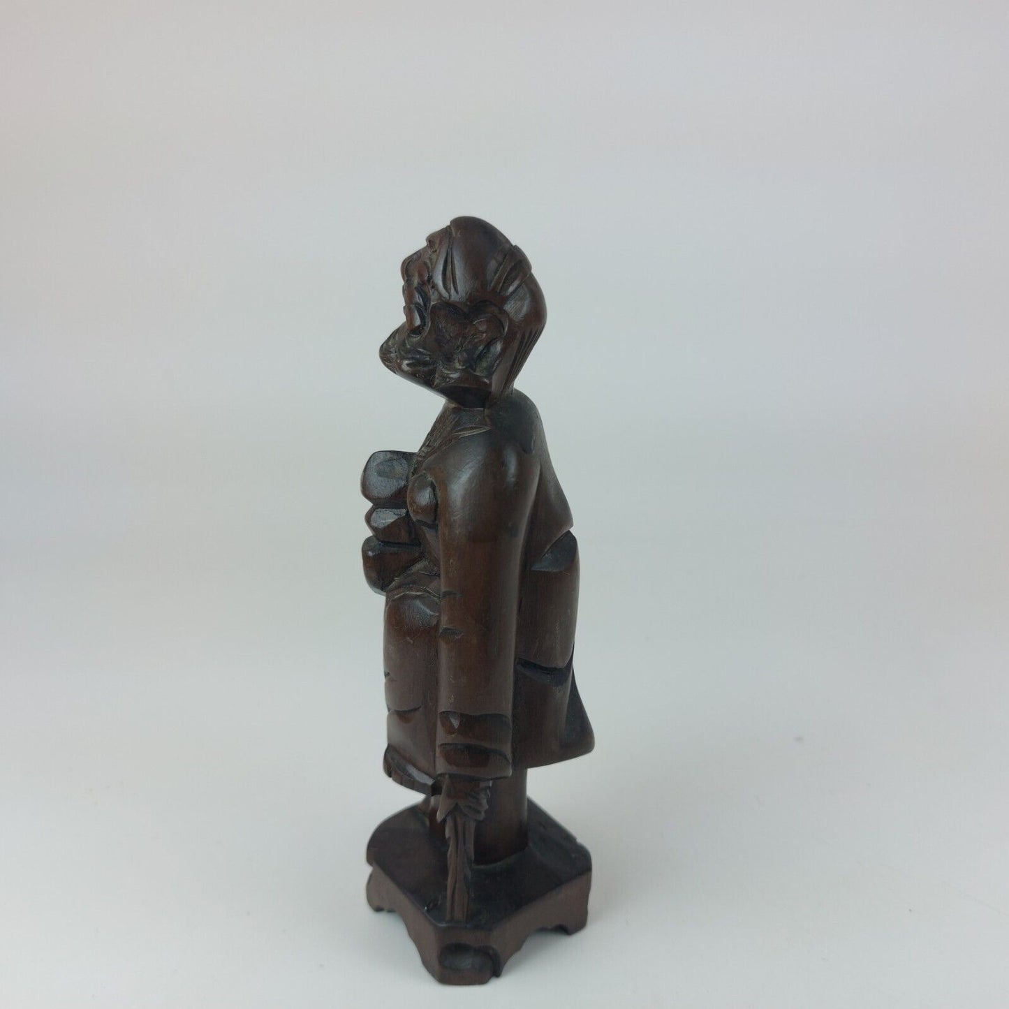 Antique Chinese Nanmu Wood Carved Figurine, Qing Dynasty, Good Condition