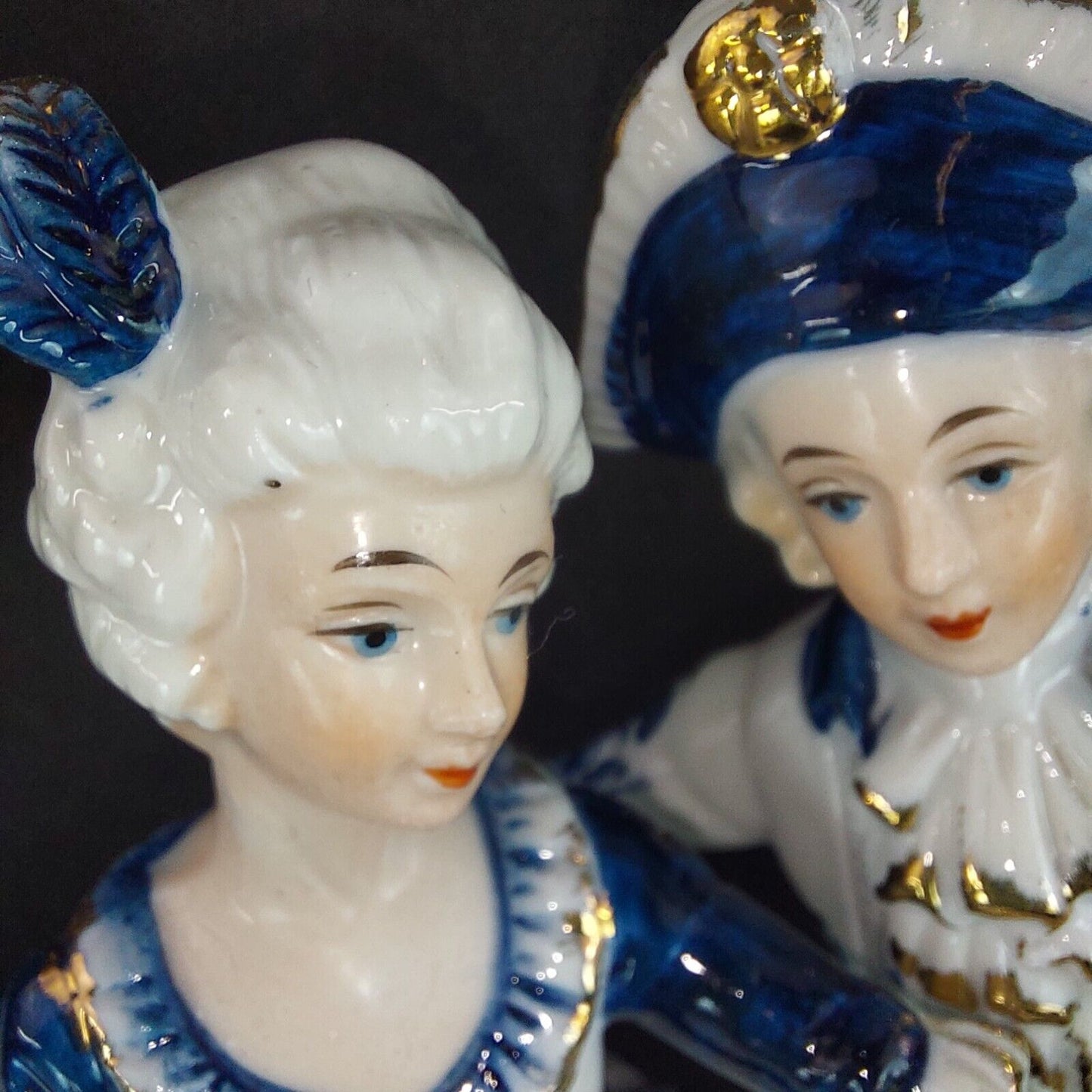 Elegant Porcelain Couple Figurine, 18th Century Costume, 8 Inches