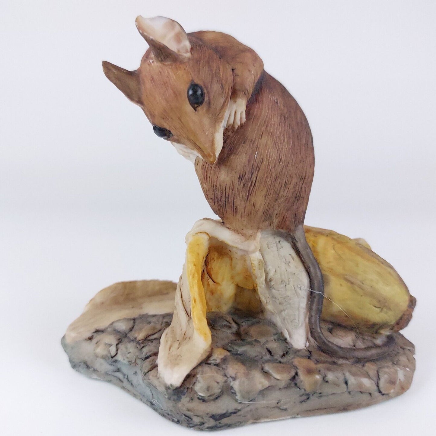 Vintage 1979 Border Fine Arts Mouse on Banana Figurine, Signed A. Wall, Scotland