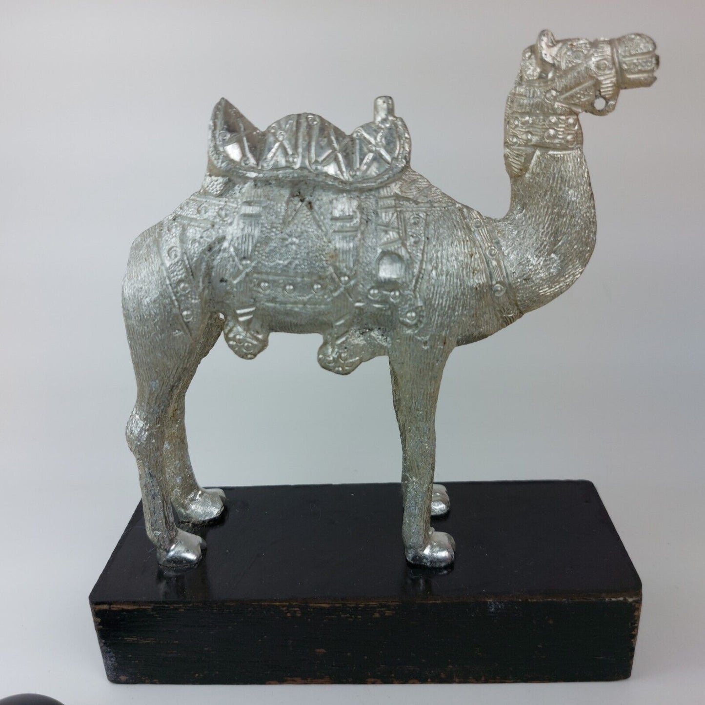 Silver-Plated Metal Camel Statue, Ornate 5.5 Inch Collectible