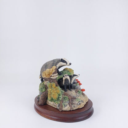 Border Fine Arts Badgers Figurine 1991 Handmade - David Walton Signed