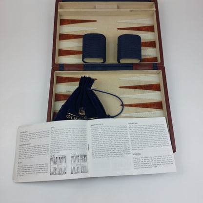 Backgammon In Leather Box Exculusive Made In Taiwan, See The Pics!