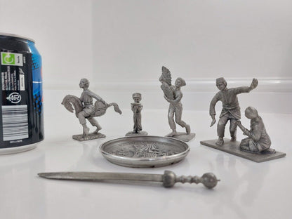 Royal Selangor Pewter Figurine Set - Kuda Kepang, Dancer, and More - 6-Pieces