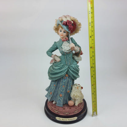 Juliana Collection Porcelain Victorian Lady Figurine with Dog Collectible 10.5"