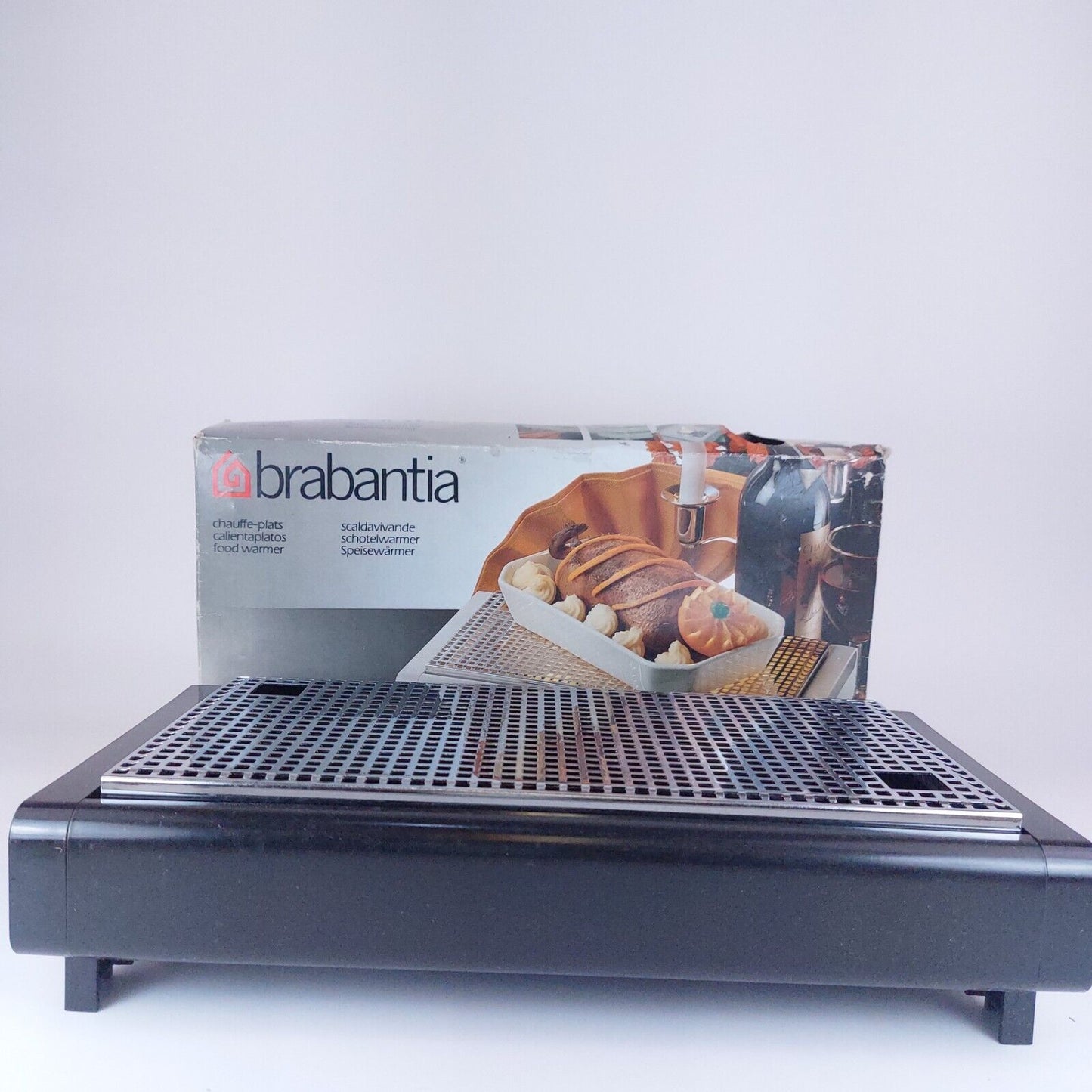 Vintage Brabantia Food Warmer, Two Burners, Black, Made in Holland, 1990's