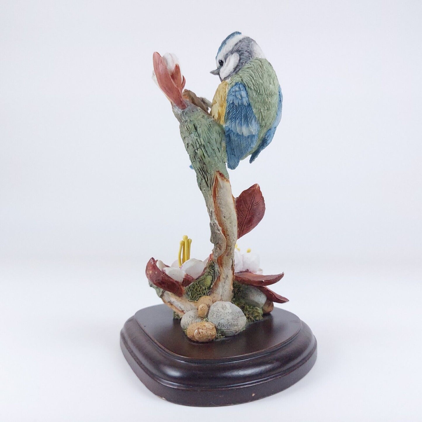 Country Artists "Bluetit with Cherry Blossom" Handcrafted Resin Figurine, Signed