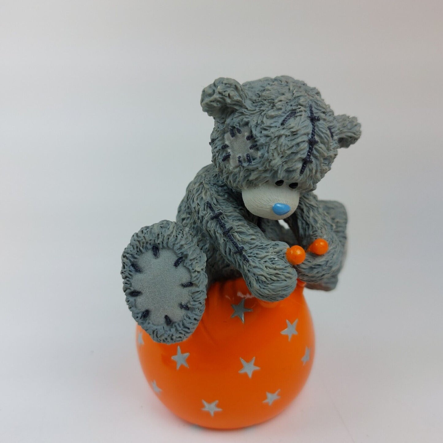 "Me to You" Grey Tatty Teddy on Orange Starry Ball - Handmade and Painted