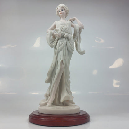 Detailed Lady Figurine with Pearl Necklace, Collectible Sculpture, Art Deco