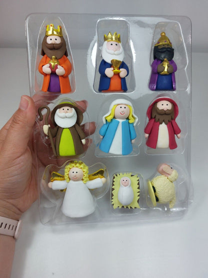 Culpitt 9-Piece Nativity Figurines Set - Christmas Cake Toppers