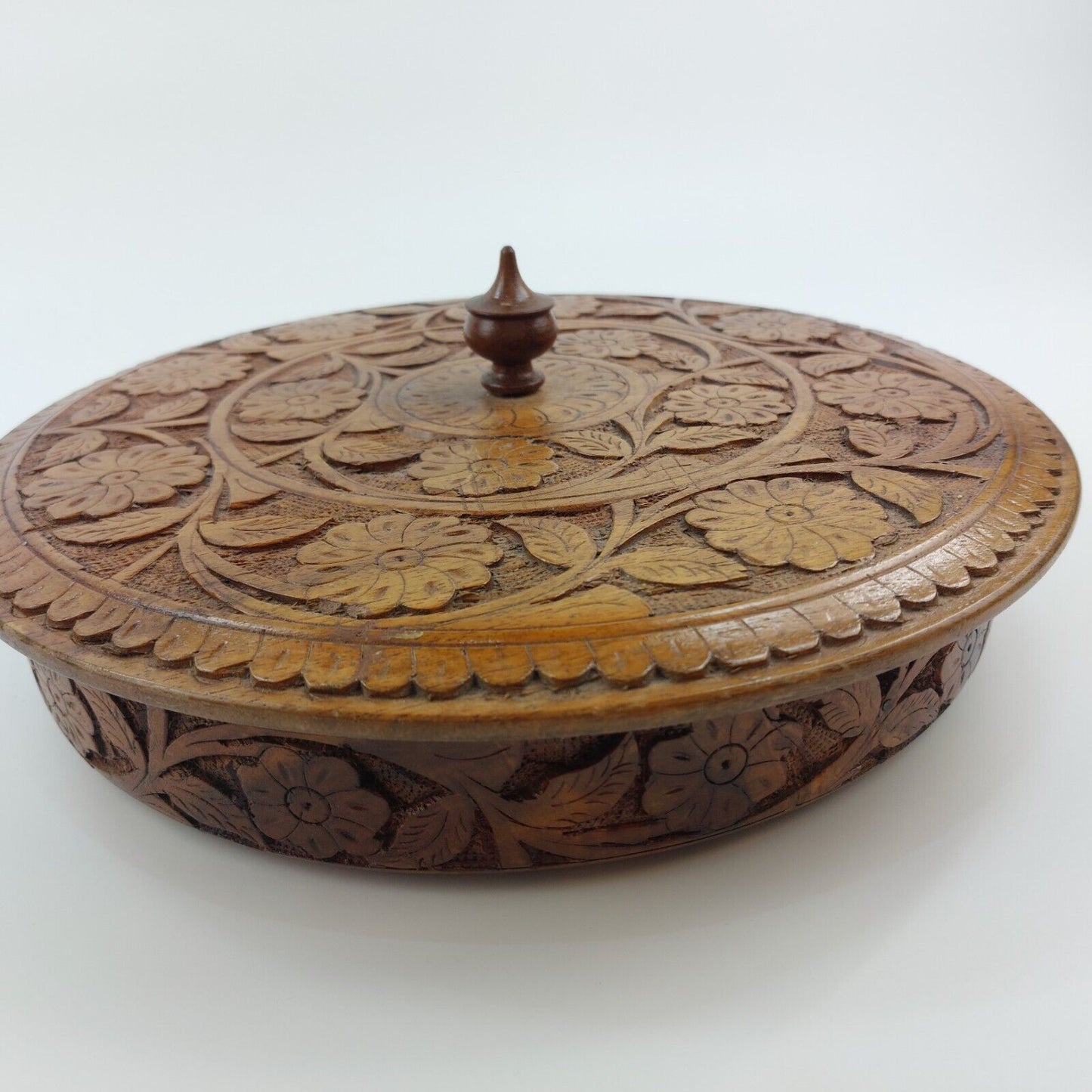 Handcrafted Carved Wooden Box with Lid Breakfast & Decorative Multipurpose