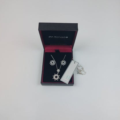 Alan Hannah Devoted Jon Richard Snowflake Necklace And Earings Set, See The Box