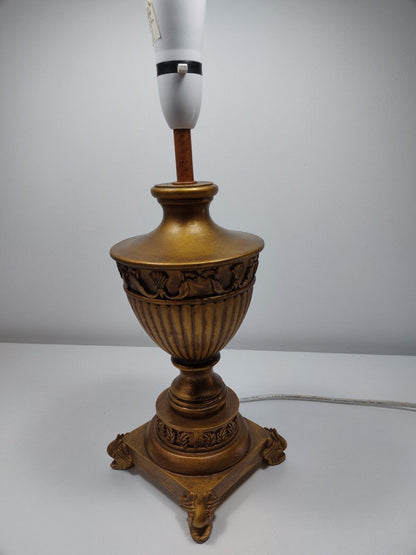 Vintage Gold / Gilt Resin table lamp, 40cm. Tested, See The Pictures, Demaged