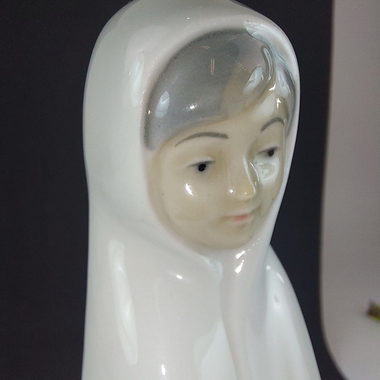 Miquel Requena Nun Figurine Pristine White Porcelain -6.5" -Collectible -damaged