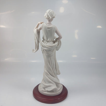 Detailed Lady Figurine with Pearl Necklace, Collectible Sculpture, Art Deco