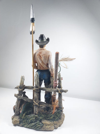 Rare Cowboy Western Figurine - Detailed Resin Sculpture, Excellent Condition