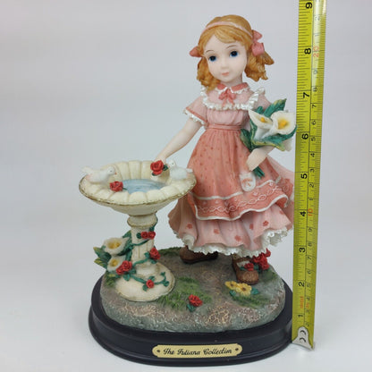 Juliana Collection Decorative Figurine Girl with Doves Porcelain Pink Dress