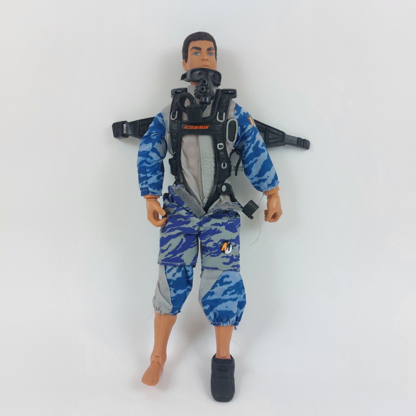 Action Man Adventure Figure -with Partial Parachute Harness in Camo -1990s