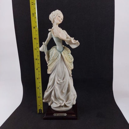 Giuseppe Armani Figurine Elegant Lady with Fan, Porcelain, 18 Inches,Collectible