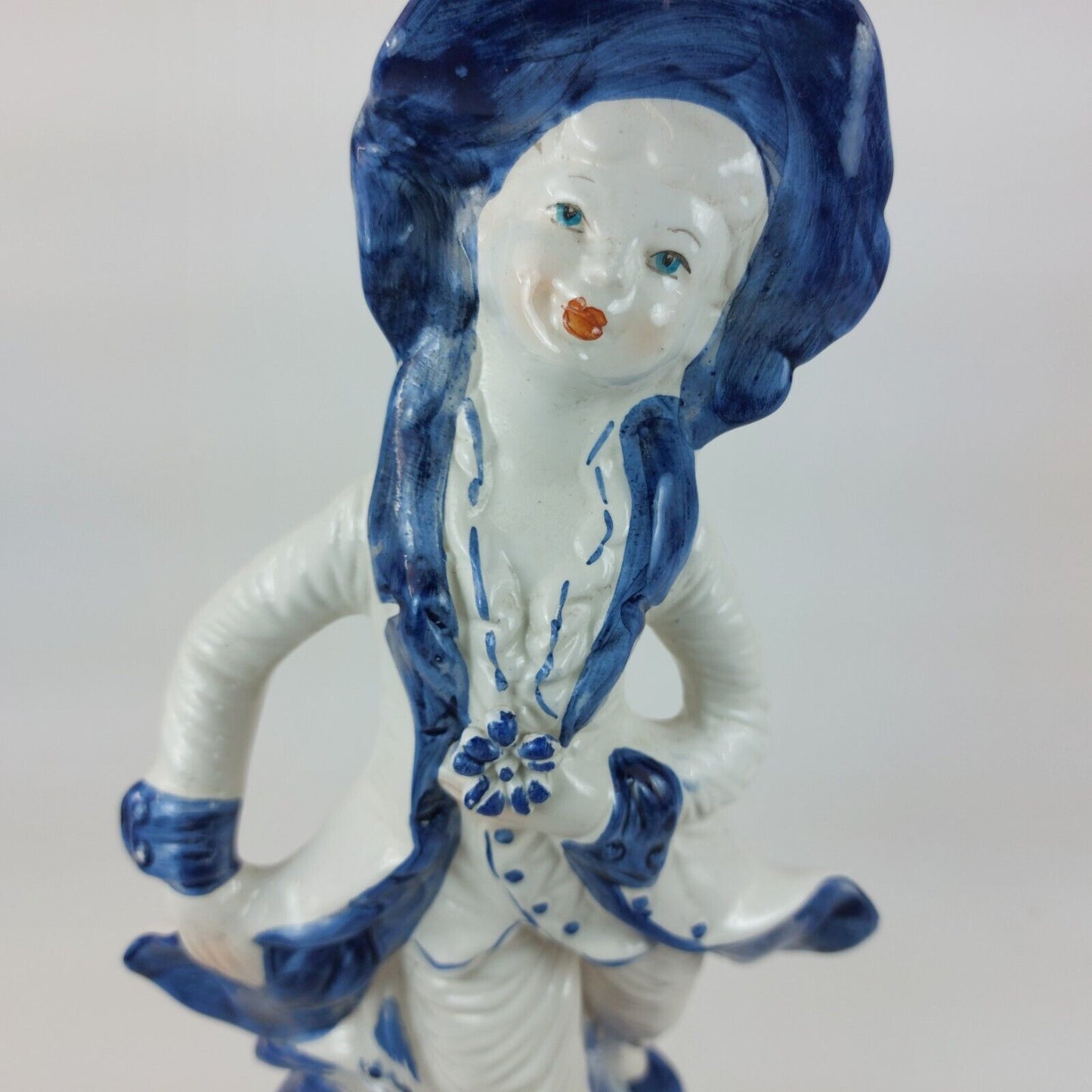 Vintage Capodimonte Porcelain Figurine - Elegant Lady in Blue Hat