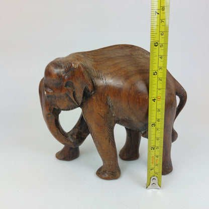 Hand Carved Wooden Elephant Figurine Good Condition Decorative Collectible