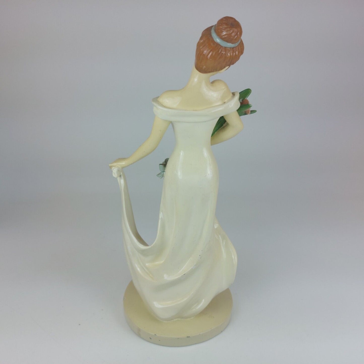 Rare Elegant Vintage Ceramic Figurine, Lady with Flowers, Good Condition